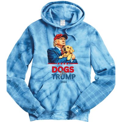 Dogs For Trump 2024 Trump Tie Dye Hoodie