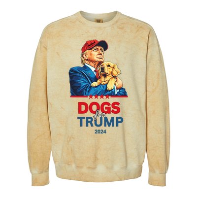 Dogs For Trump 2024 Trump Colorblast Crewneck Sweatshirt