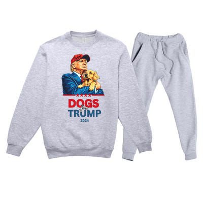 Dogs For Trump 2024 Trump Premium Crewneck Sweatsuit Set