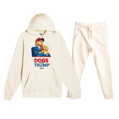 Dogs For Trump 2024 Trump Premium Hooded Sweatsuit Set