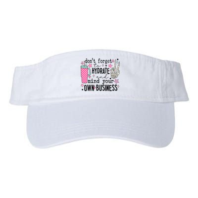 DonT Forget To Hydrate And Mind Your Own Business Valucap Bio-Washed Visor