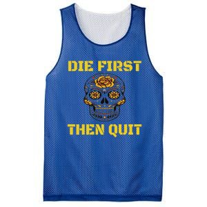 Die First Then Qui Military Veteran Skull Flower Gift Mesh Reversible Basketball Jersey Tank