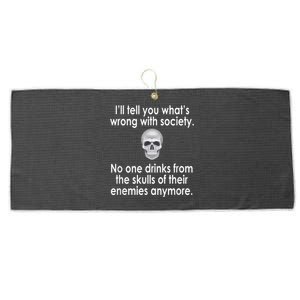 Drink From The Skull Of Your Enemies Wrong Society Large Microfiber Waffle Golf Towel