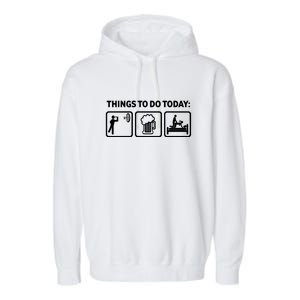 Darts Funny Things To Do Today Garment-Dyed Fleece Hoodie