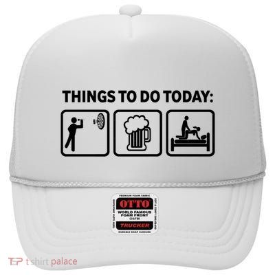Darts Funny Things To Do Today High Crown Mesh Back Trucker Hat