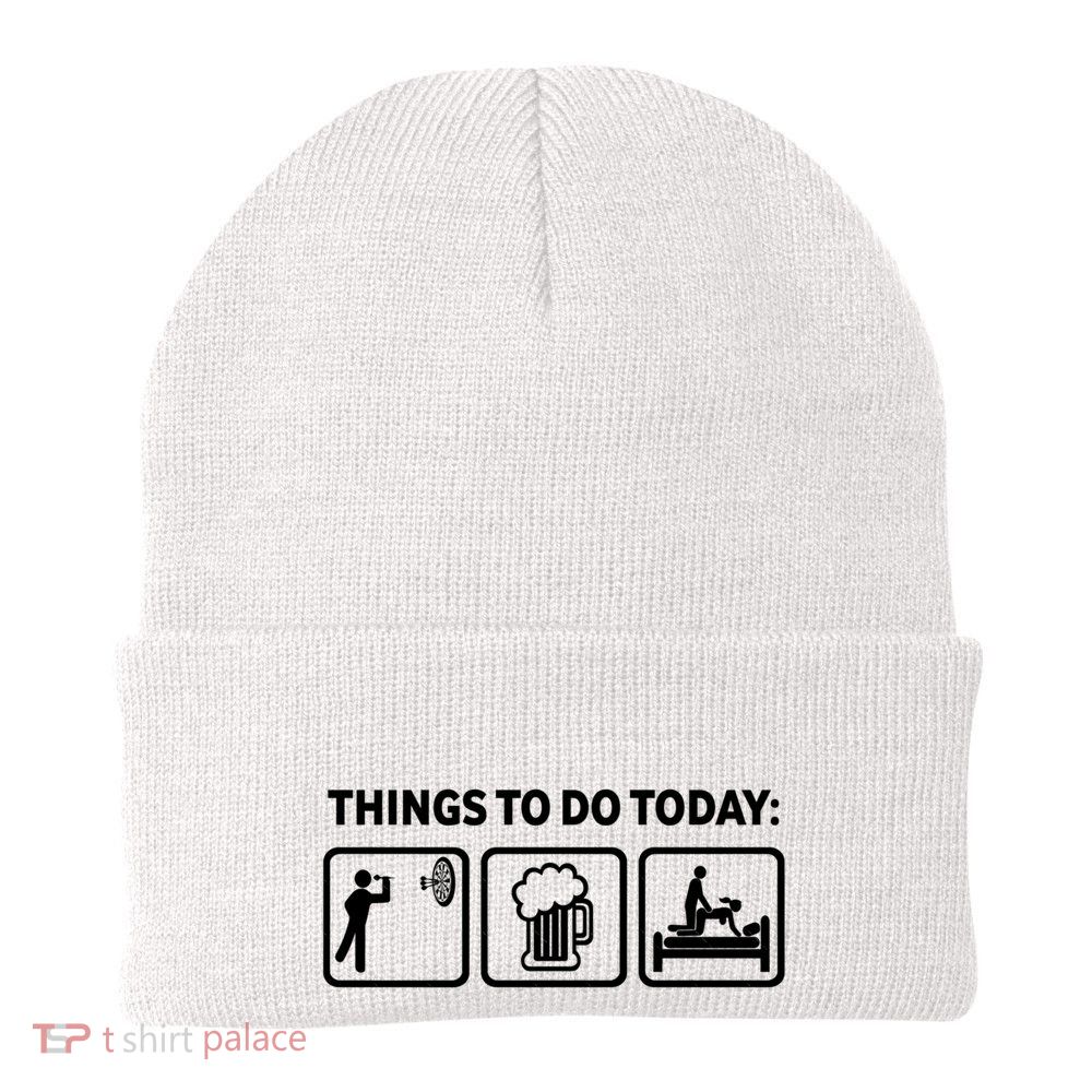 Darts Funny Things To Do Today Knit Cap Winter Beanie