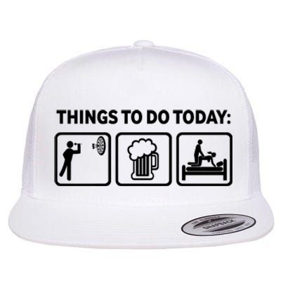 Darts Funny Things To Do Today Flat Bill Trucker Hat