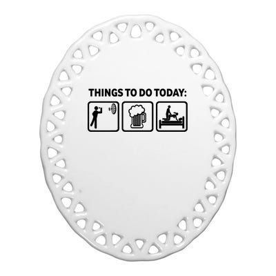 Darts Funny Things To Do Today Ceramic Oval Ornament