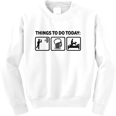 Darts Funny Things To Do Today Kids Sweatshirt