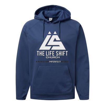 Design For The Life Shift Church Church Logo Design Performance Fleece Hoodie