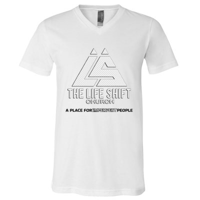 Design For The Life Shift Church Church Logo Design V-Neck T-Shirt