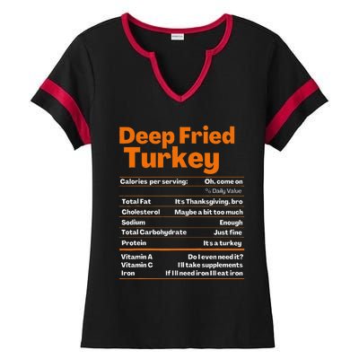 Deep Fried Turkey Thanksgiving Nutrition Facts Ladies Halftime Notch Neck Tee