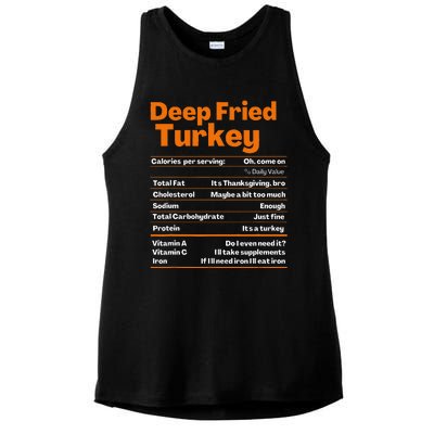 Deep Fried Turkey Thanksgiving Nutrition Facts Ladies PosiCharge Tri-Blend Wicking Tank