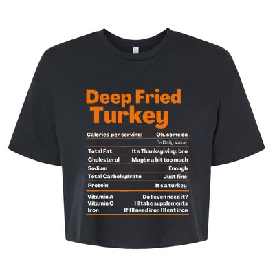 Deep Fried Turkey Thanksgiving Nutrition Facts Bella+Canvas Jersey Crop Tee