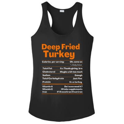 Deep Fried Turkey Thanksgiving Nutrition Facts Ladies PosiCharge Competitor Racerback Tank