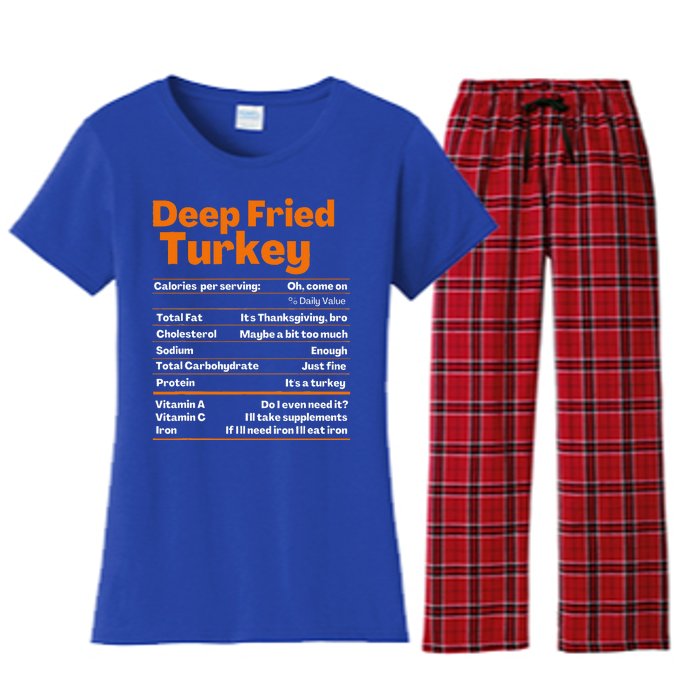 Deep Fried Turkey Thanksgiving Nutrition Facts Women's Flannel Pajama Set