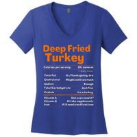 Deep Fried Turkey Thanksgiving Nutrition Facts Women's V-Neck T-Shirt