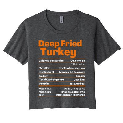 Deep Fried Turkey Thanksgiving Nutrition Facts Women's Crop Top Tee