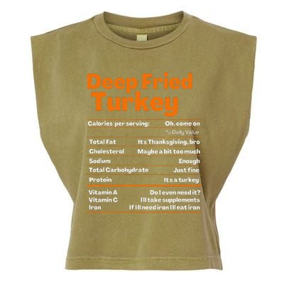 Deep Fried Turkey Thanksgiving Nutrition Facts Garment-Dyed Women's Muscle Tee