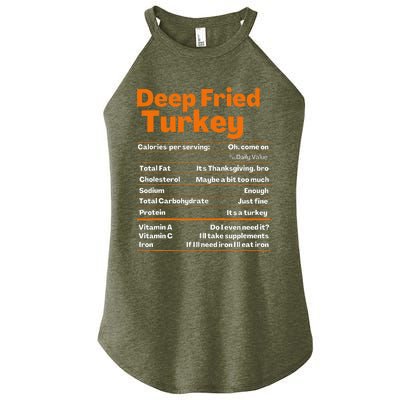 Deep Fried Turkey Thanksgiving Nutrition Facts Women's Perfect Tri Rocker Tank