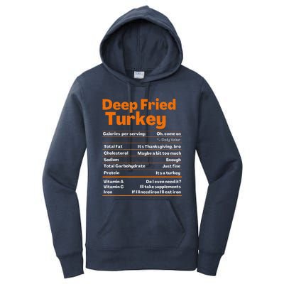 Deep Fried Turkey Thanksgiving Nutrition Facts Women's Pullover Hoodie