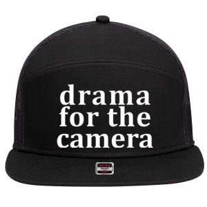 Drama For The Camera Typography Minimalist 7 Panel Mesh Trucker Snapback Hat