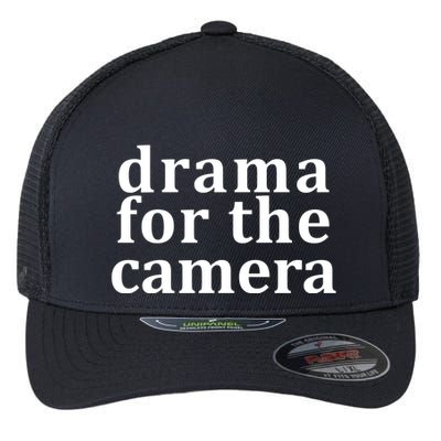 Drama For The Camera Typography Minimalist Flexfit Unipanel Trucker Cap