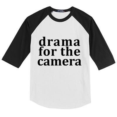 Drama For The Camera Typography Minimalist Kids Colorblock Raglan Jersey