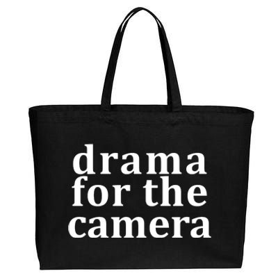 Drama For The Camera Typography Minimalist Cotton Canvas Jumbo Tote