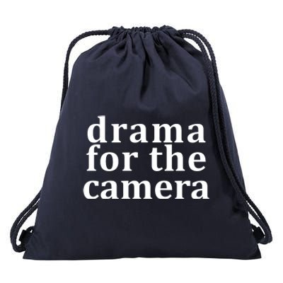 Drama For The Camera Typography Minimalist Drawstring Bag