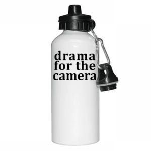 Drama For The Camera Typography Minimalist Aluminum Water Bottle