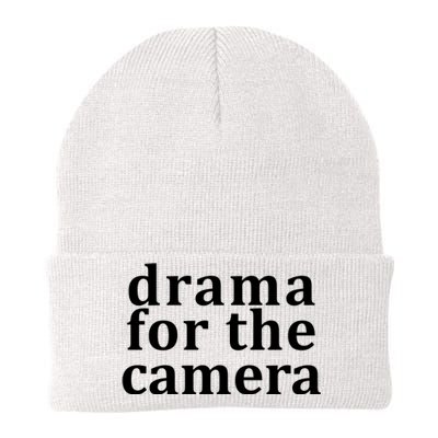 Drama For The Camera Typography Minimalist Knit Cap Winter Beanie