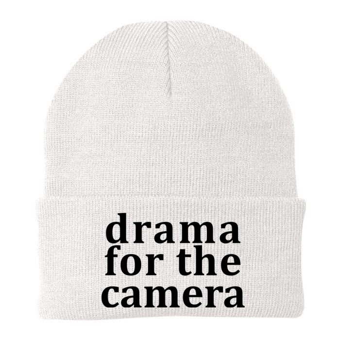 Drama For The Camera Typography Minimalist Knit Cap Winter Beanie