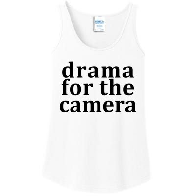 Drama For The Camera Typography Minimalist Ladies Essential Tank