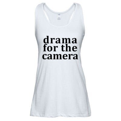 Drama For The Camera Typography Minimalist Ladies Essential Flowy Tank