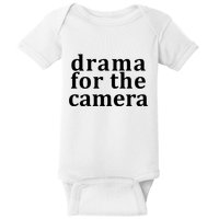 Drama For The Camera Typography Minimalist Baby Bodysuit