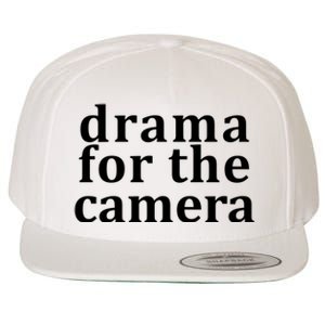 Drama For The Camera Typography Minimalist Wool Snapback Cap