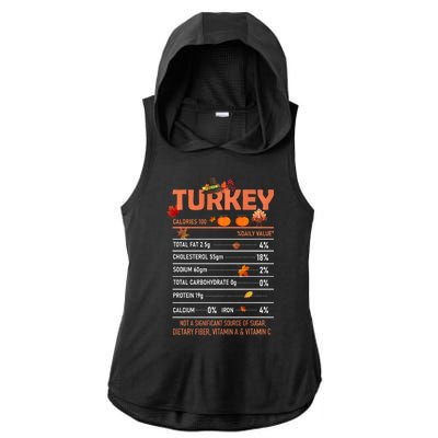 Deep Fried Turkey Thanksgiving Nutrition Facts Ladies PosiCharge Tri-Blend Wicking Draft Hoodie Tank