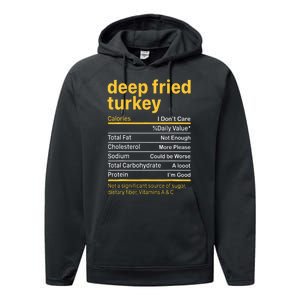 Deep Fried Turkey Nutrition Facts Thanksgiving Food Performance Fleece Hoodie