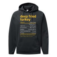 Deep Fried Turkey Nutrition Facts Thanksgiving Food Performance Fleece Hoodie