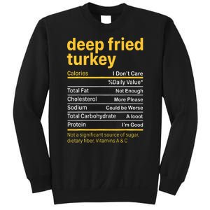 Deep Fried Turkey Nutrition Facts Thanksgiving Food Sweatshirt