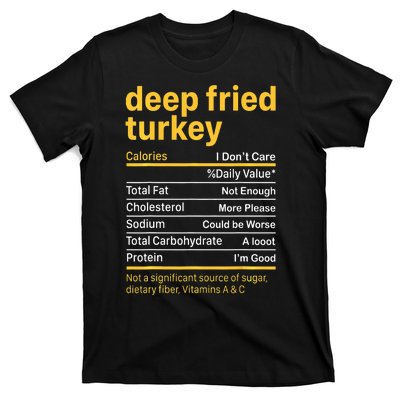 Deep Fried Turkey Nutrition Facts Thanksgiving Food T-Shirt