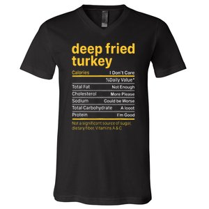 Deep Fried Turkey Nutrition Facts Thanksgiving Food V-Neck T-Shirt