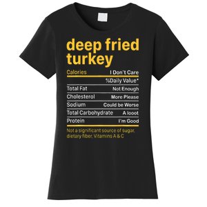 Deep Fried Turkey Nutrition Facts Thanksgiving Food Women's T-Shirt