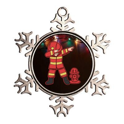 Dabbing Firefighter T Funny Dab Gift Firefighter Metallic Star Ornament