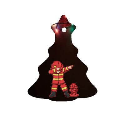 Dabbing Firefighter T Funny Dab Gift Firefighter Ceramic Tree Ornament