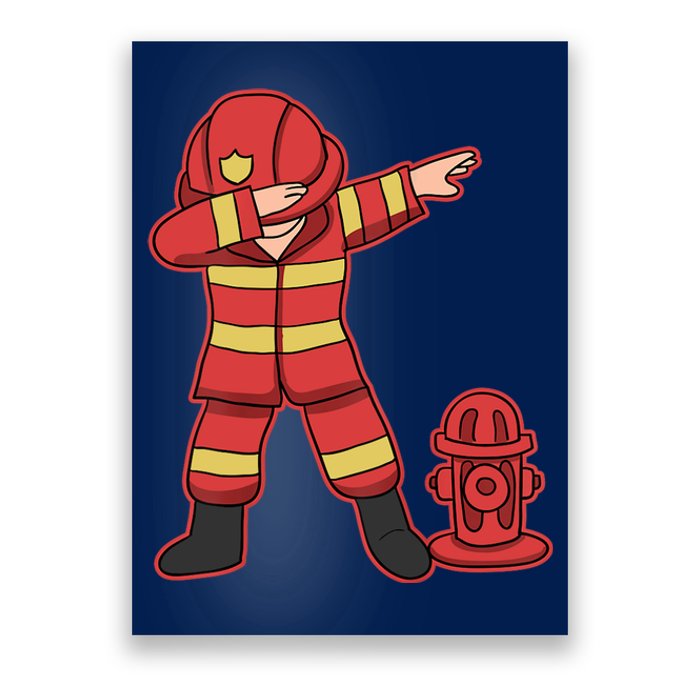 Dabbing Firefighter T Funny Dab Gift Firefighter Poster