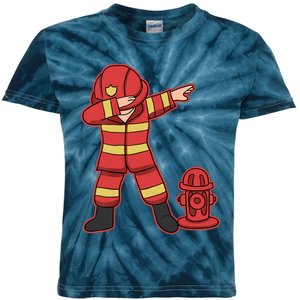 Dabbing Firefighter T Funny Dab Gift Firefighter Kids Tie-Dye T-Shirt