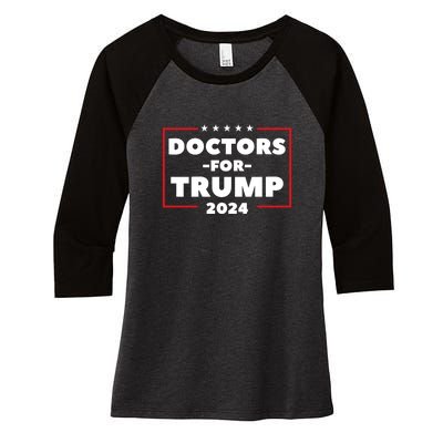 Doctors For Trump 2024 Women's Tri-Blend 3/4-Sleeve Raglan Shirt