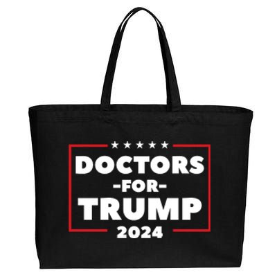 Doctors For Trump 2024 Cotton Canvas Jumbo Tote